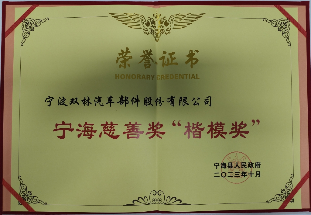 官方网站荣获首批宁海慈善奖“楷模奖”